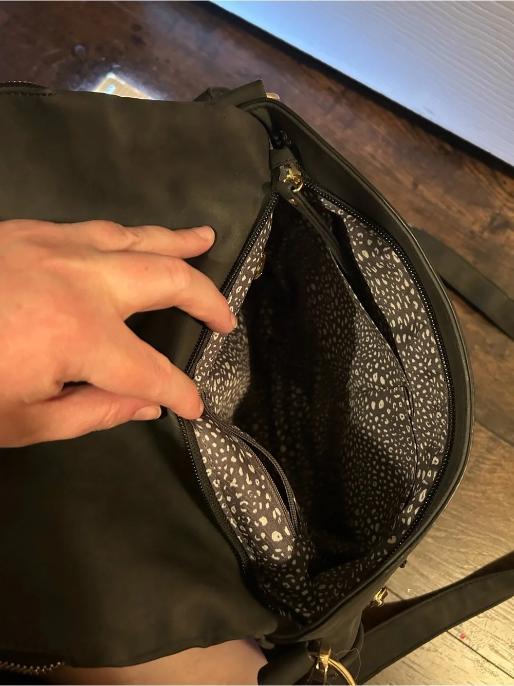 Xhilaration Charcoal Grey Crossbody Bag with Gold Hardware